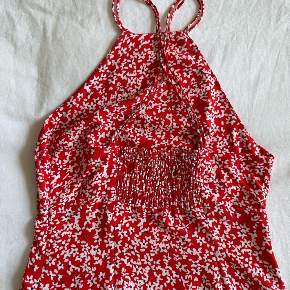 Zara Red and White Floral Mini Dress - Picture 5 of 6
